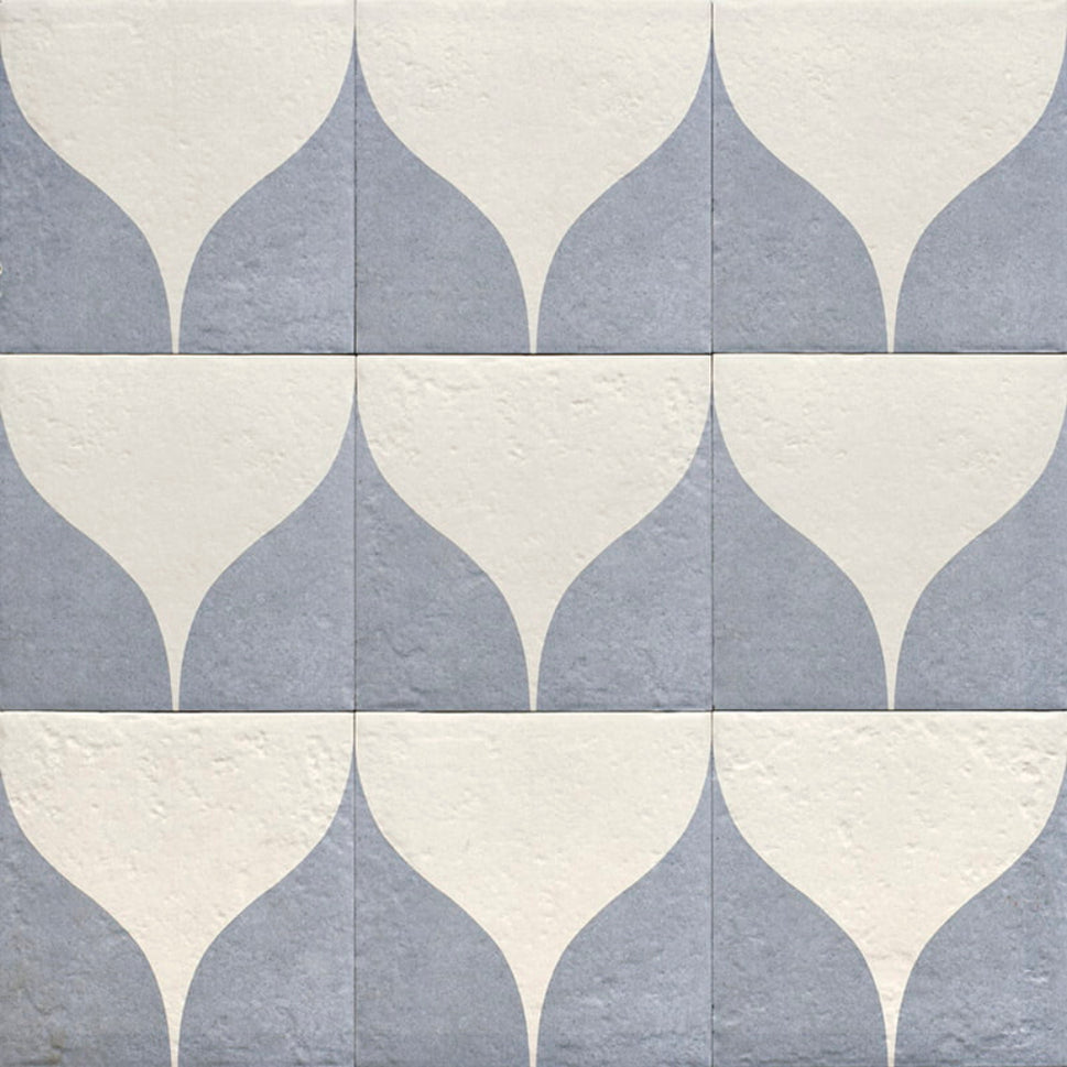 Echantillon carrelage Decor Blue Two Blue Water 20x20 cm