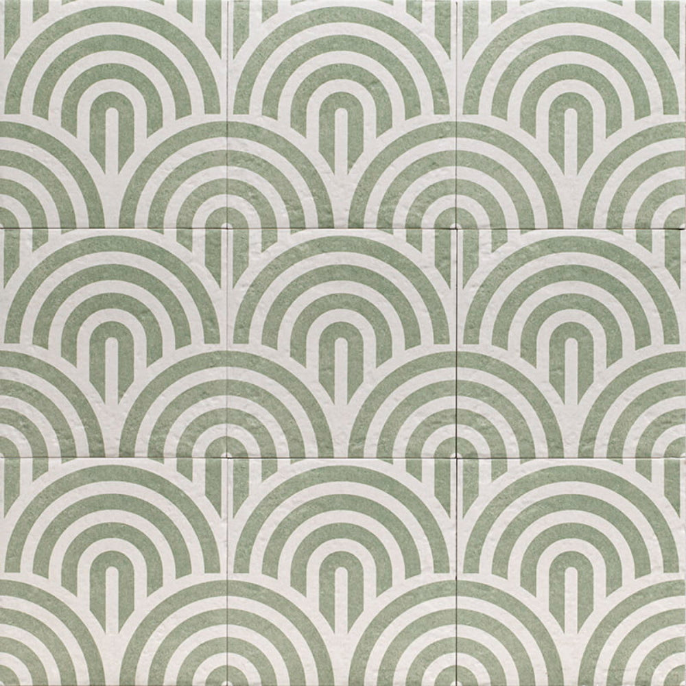 Carrelage Effet carreau de ciment Green Garden Decor Green Three 20x20 cm de Mainzu