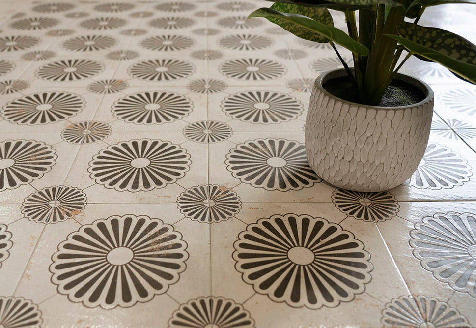 Carrelage Effet carreau de ciment Meraki 20x20 cm de Mainzu20x20 cm Boite de 1 m² / Decor Istambul 2