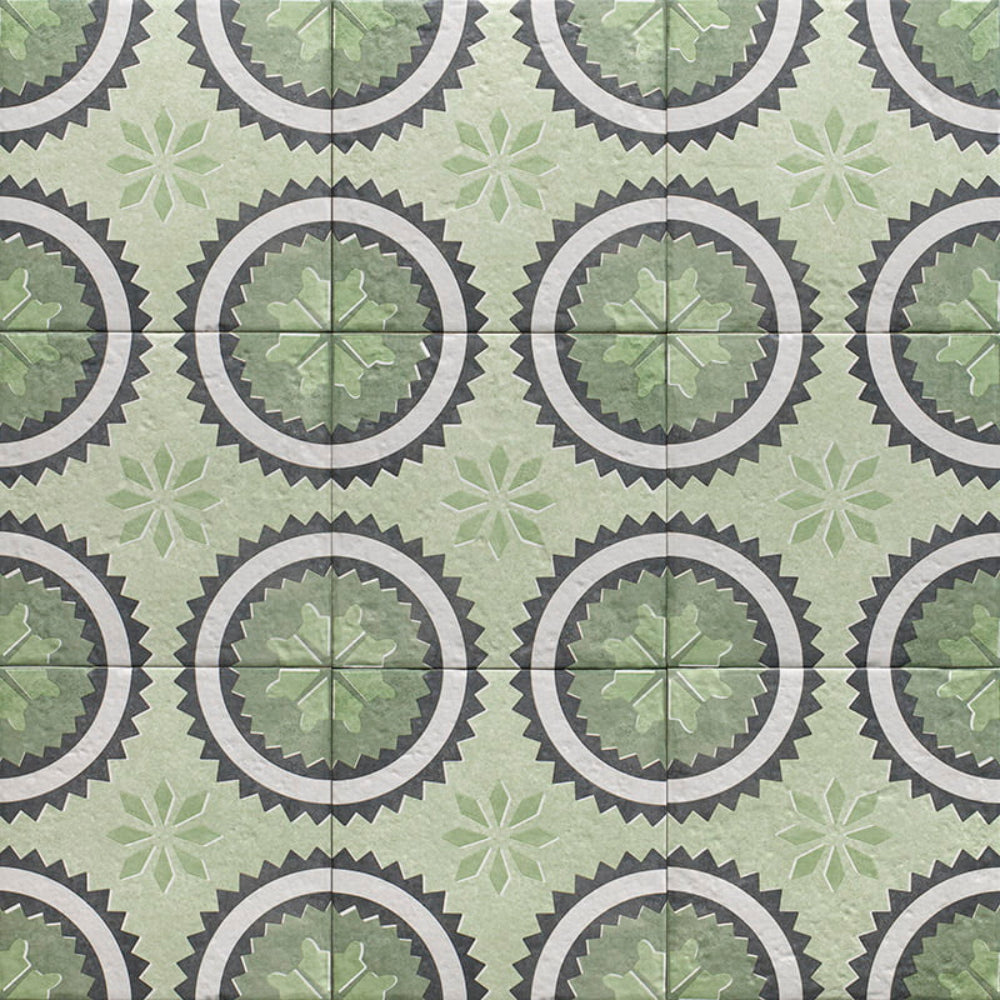 Carrelage Effet carreau de ciment Green Garden Decor Prairie 20x20 cm de Mainzu