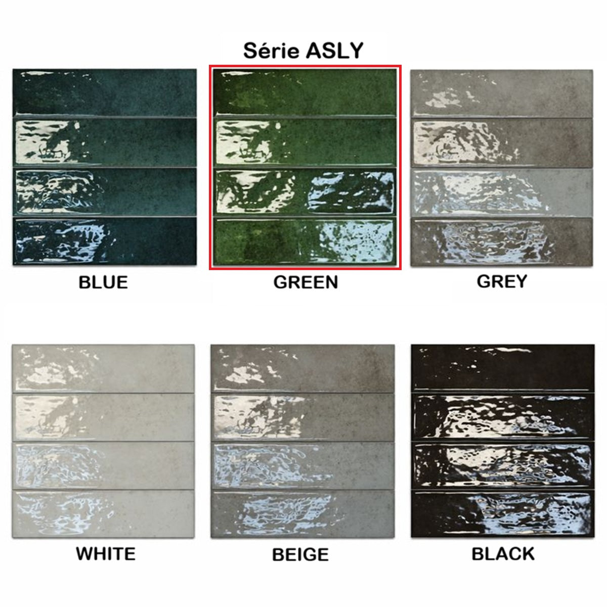 Echantillon Carrelage Effet Zellige Asly 7,5x30 cm