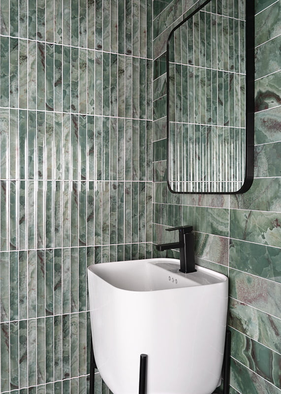 Carrelage Effet Zellige Chloe Emerald 10x30 cm de Mainzu