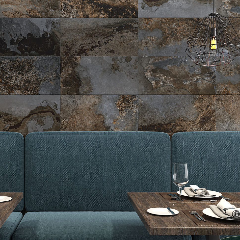 Carrelage Terrasse Effet Pierre Hekla de Ecoceramic