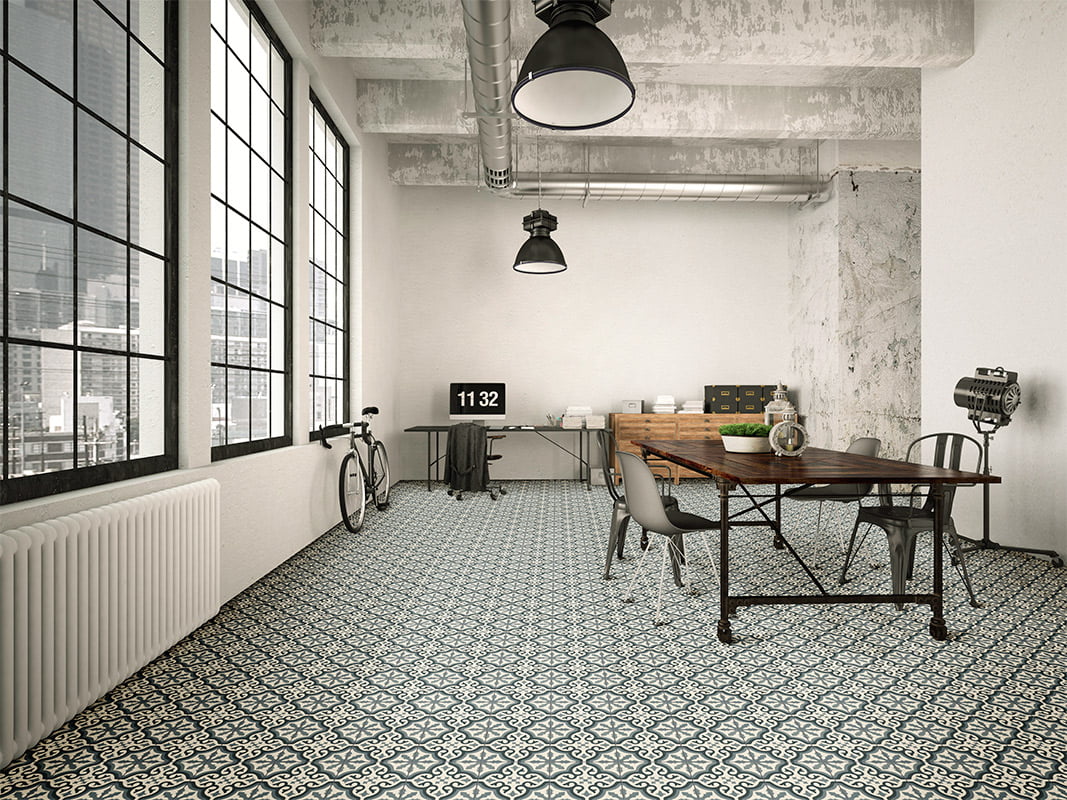 Carrelage Effet Carreau Ciment Centro Florentine Blu 20x20 cm de Mainzu