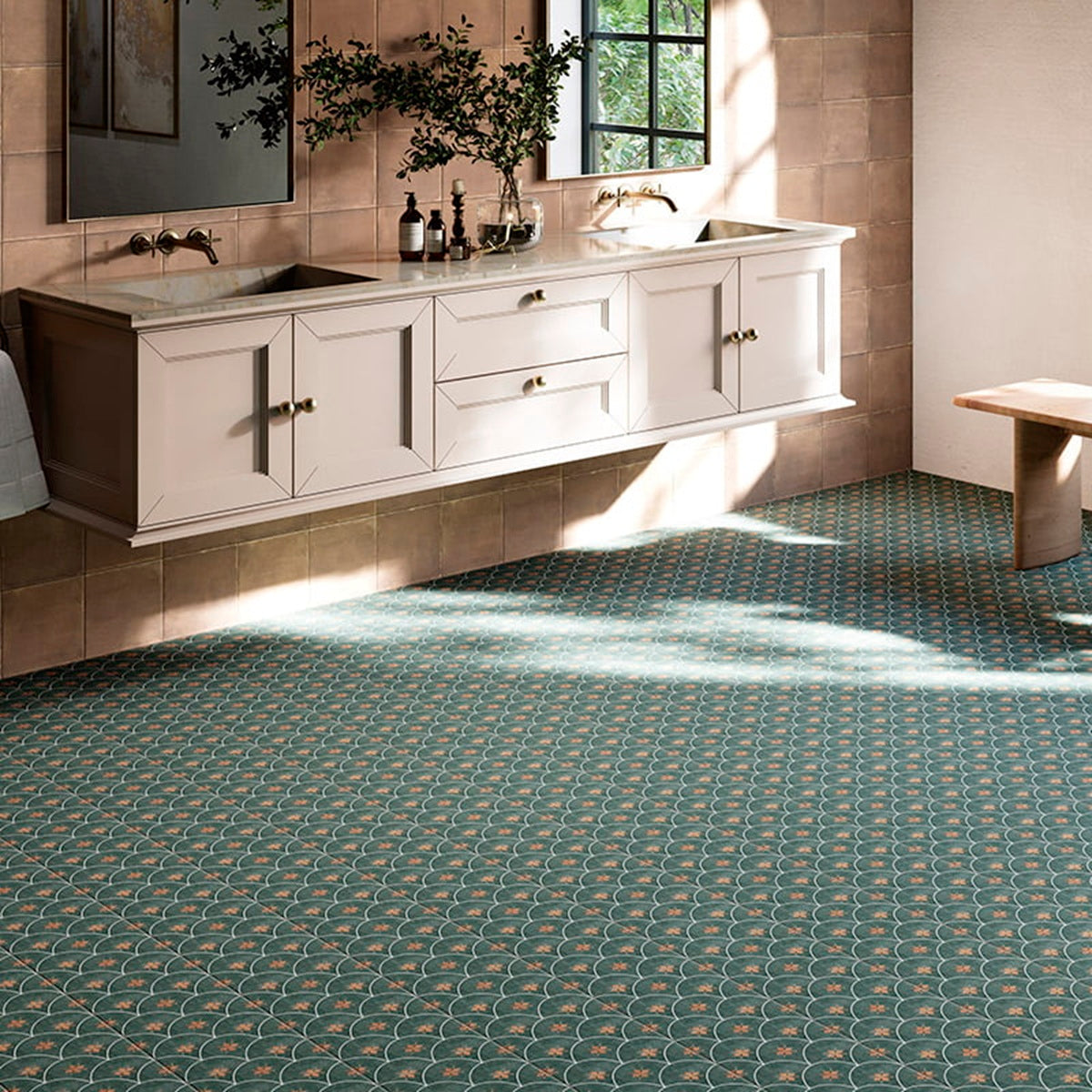 Carrelage Effet Carreau de ciment Glamour Green 20x20 cm de Mainzu