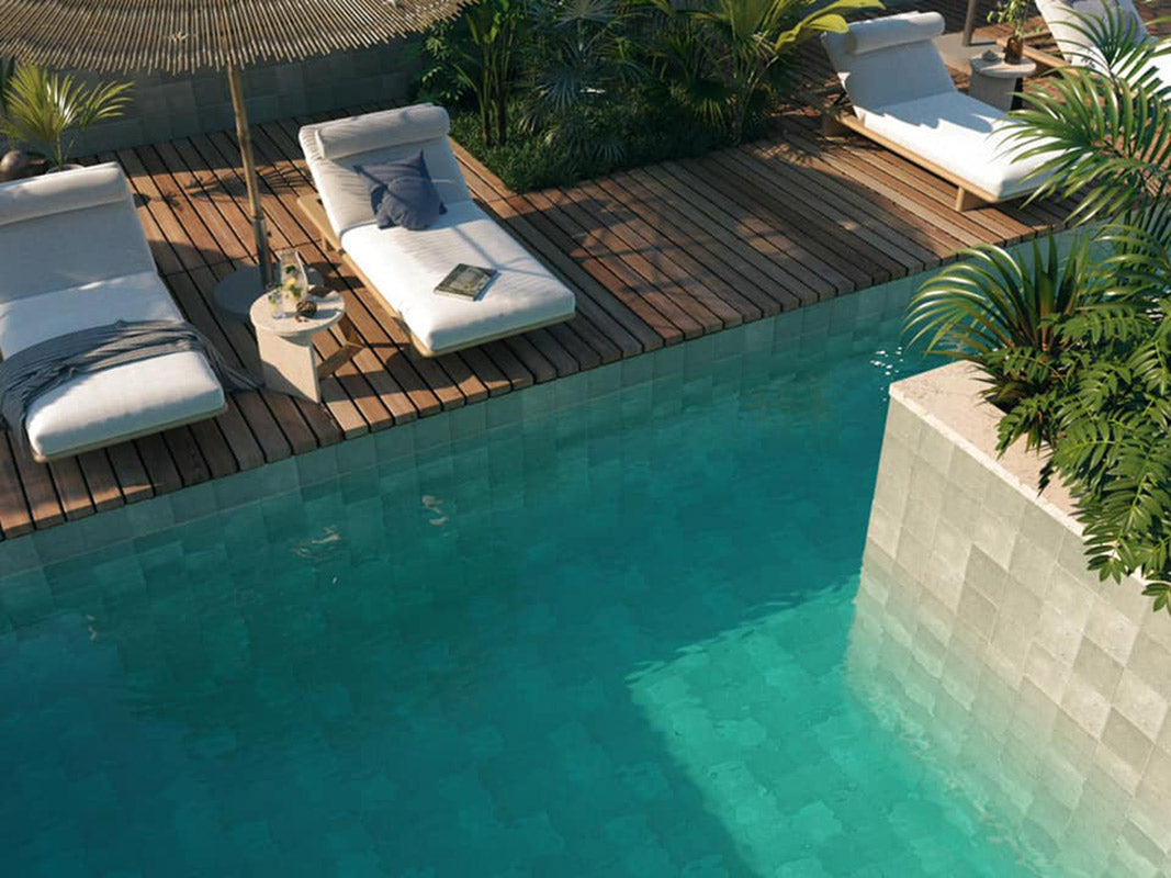 Carrelage Fresque Murale Décor Fleuri Samui 20x20 cm de Mainzu