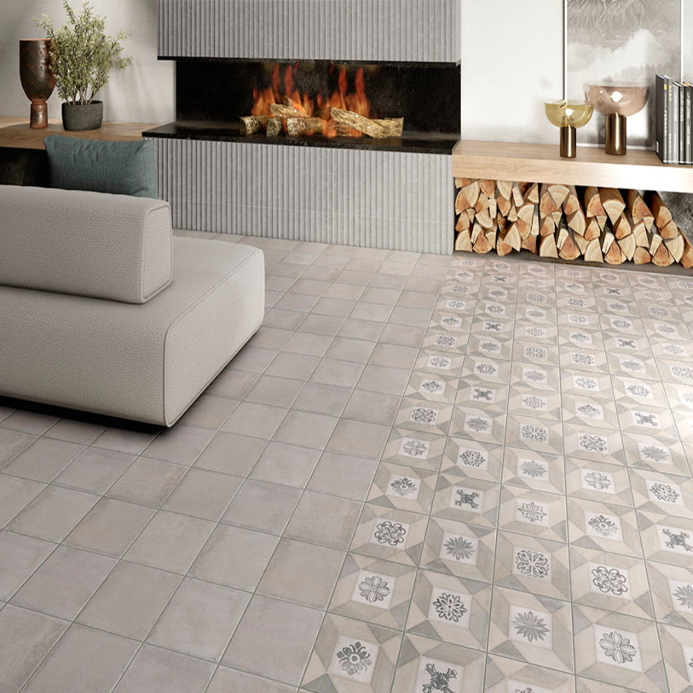 Carrelage Effet Carreau Ciment Deco Elegance Grey 20x20 cm de Mainzu