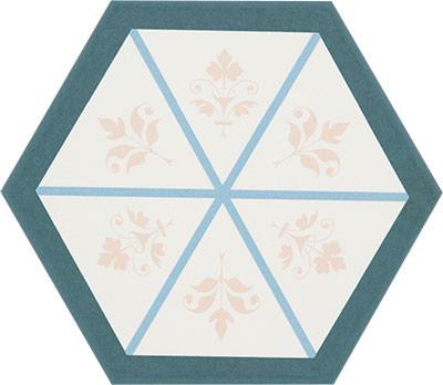 Carrelage Hexagonal sol et mur Decor Boom ( 8 decors) 14x16 cm de CevicaBoite de 0.402 m² / Boom Décor 1