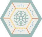 Carrelage Hexagonal sol et mur Decor Boom ( 8 decors) 14x16 cm de CevicaBoite de 0.402 m² / Boom Décor 3