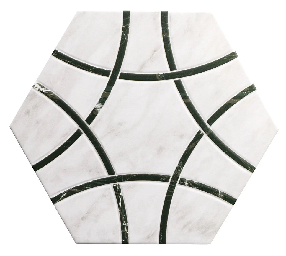 Echantillon Carrelage Hexagonal Lancaster ( 6 coloris)Black