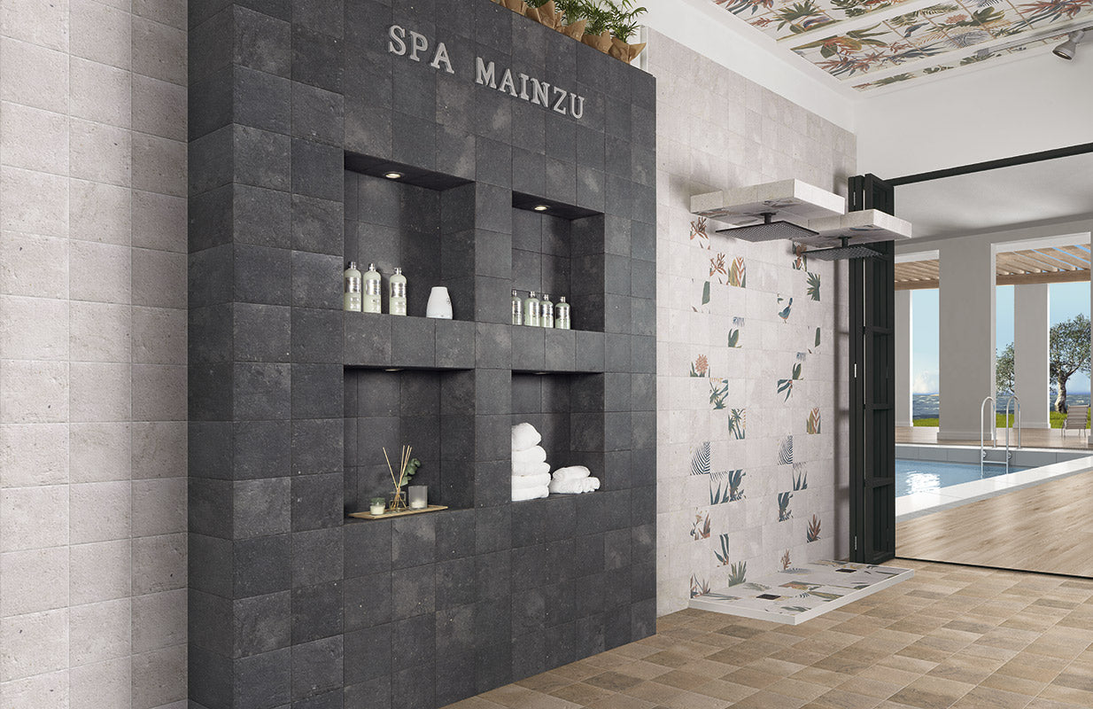 Carrelage Fresque Murale Décor Fleuri Samui 20x20 cm de Mainzu