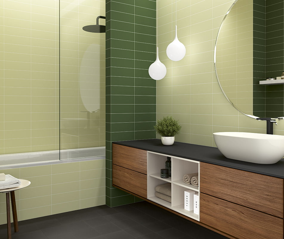 Faience murale Jungle Mint 10x30 cm de Mainzu