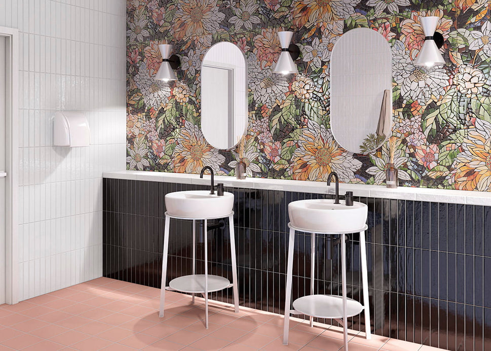 Carrelage Decor Mural Sinfonia 20x20 cm de MainzuFresque murale 120x120 cm Boite de 1.44 m²