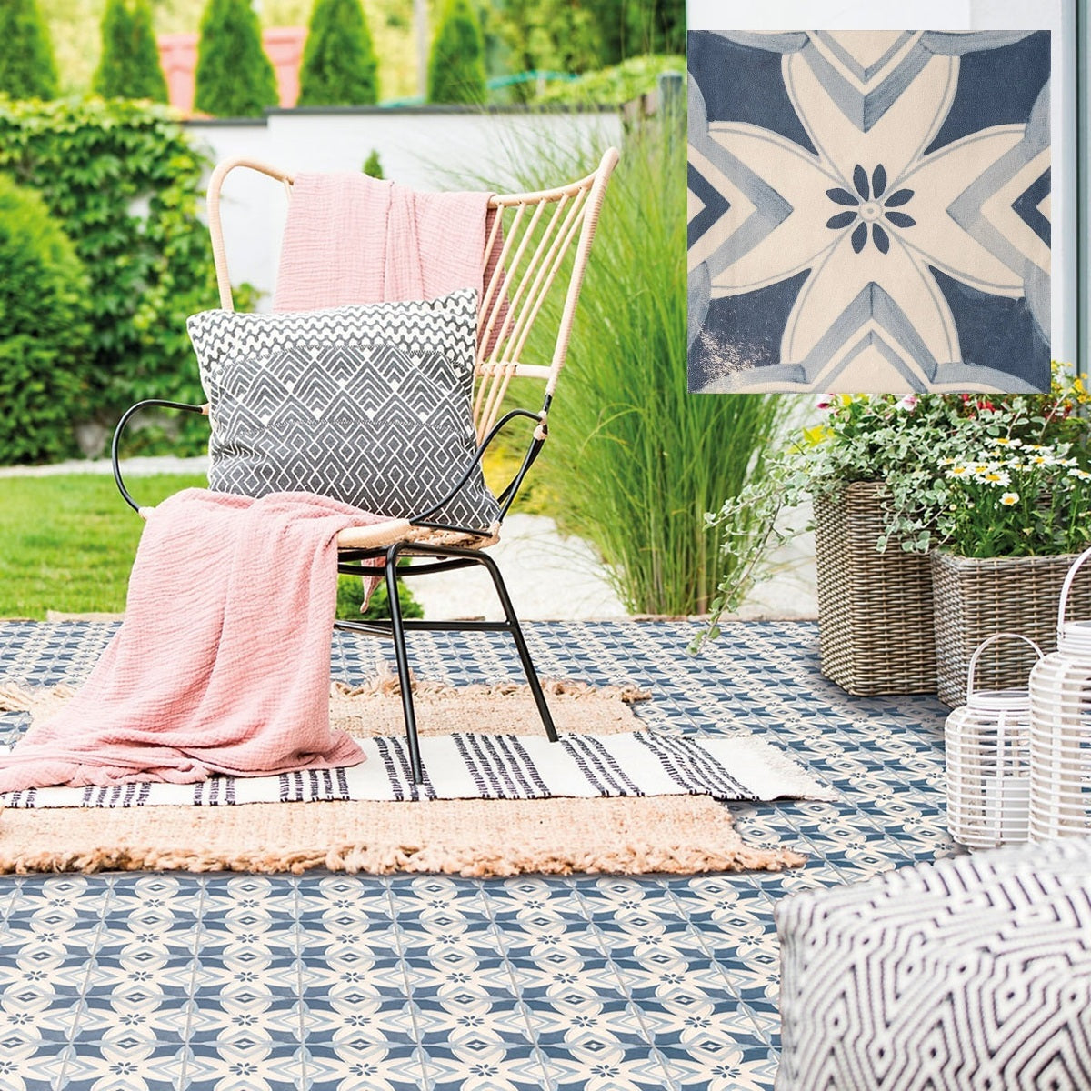 Carrelage Effet Carreau de ciment Marlow Carolina 11,5x11,5 cm de Nanda Tiles