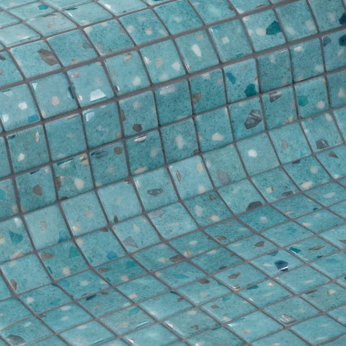 Mosaique Emaux de verre Terrazzo Teal 2,5x2,5 cm de Ezarri