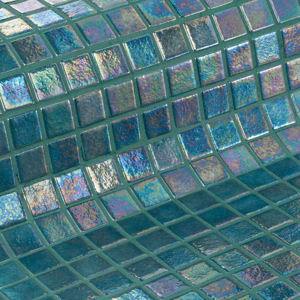 Mosaique Emaux de verre Iridescent Jade 2,5x2,5 cm