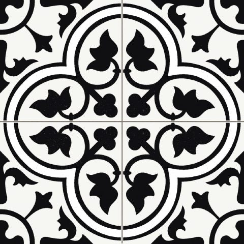 Carrelage Effet Carreau De Ciment Pre Dover Black 45x45 cm de Prissmacer