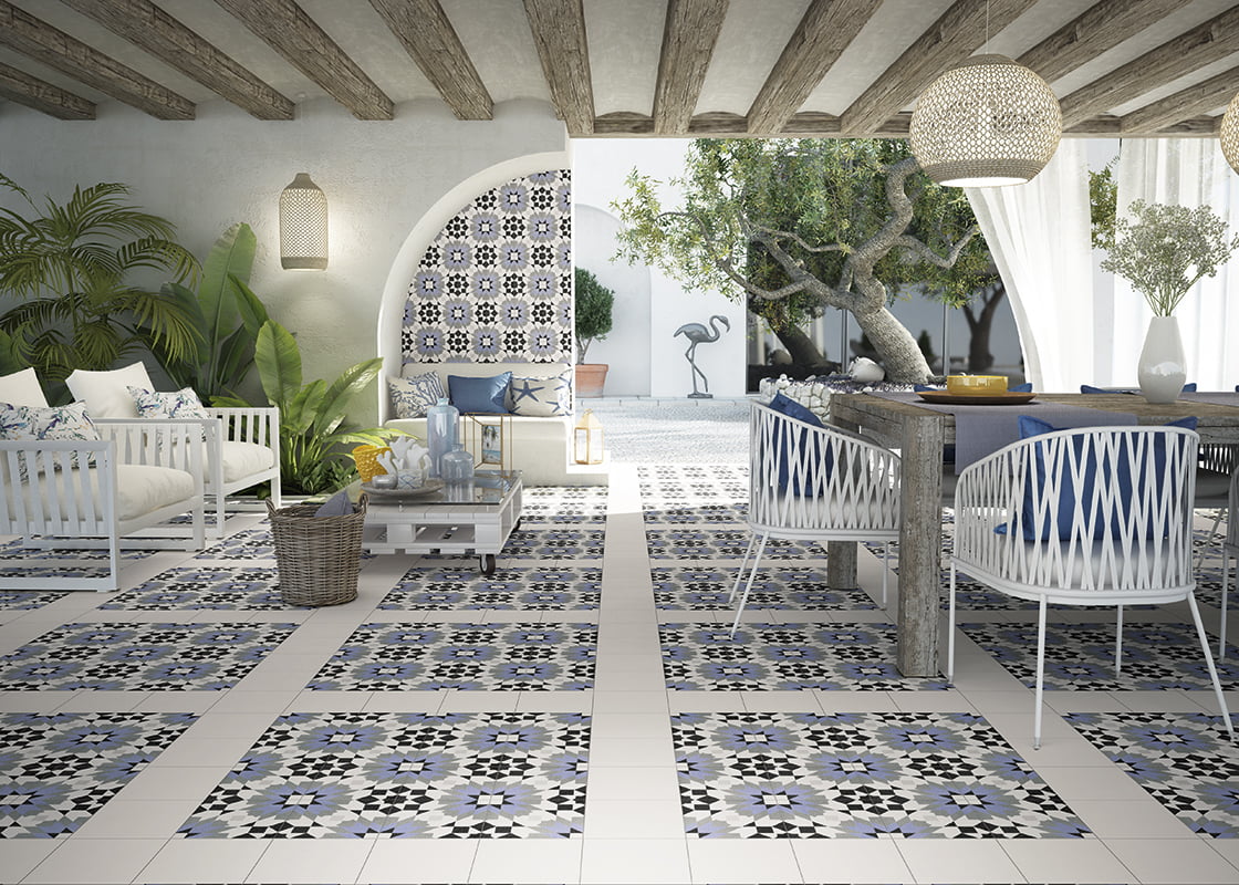 Carrelage Effet Carreaux de Ciment Rabat 20x20 cm de Mainzu