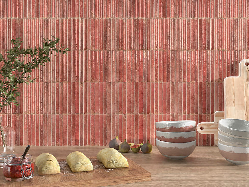 Carrelage Effet Zellige Wynn 15x30 cm de Mainzu15x30 cm Boite 0.90 m² / Wynn Rouge