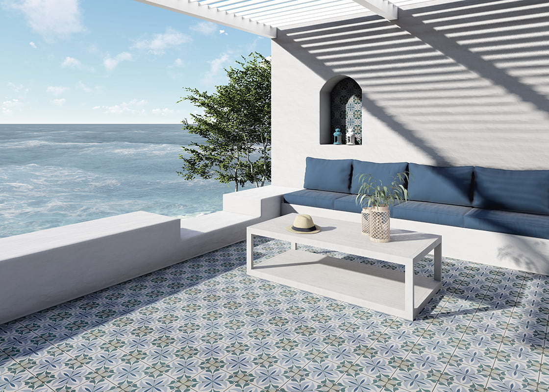 Carrelage Effet carreau de ciment Normandy Ruan 20x20 cm de Mainzu