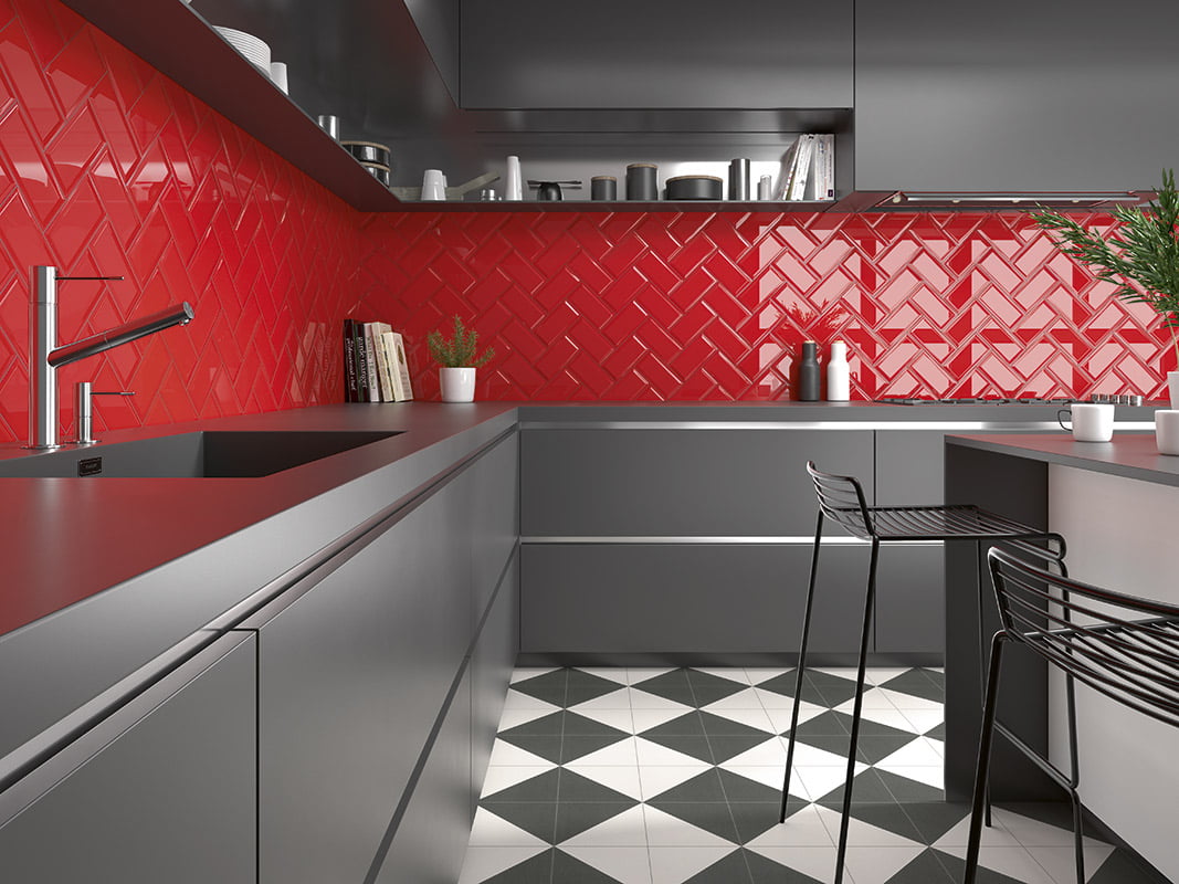 Carrelage Mural Metro Bissel Rubi Brillant 10x20 cm de Mainzu