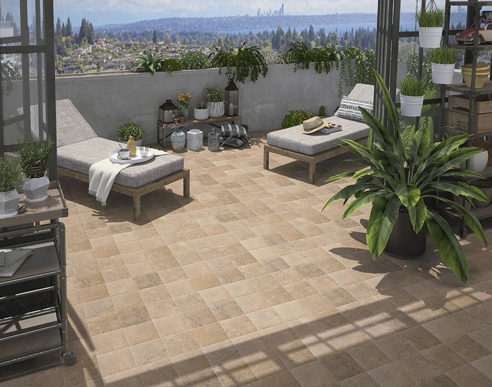 Carrelage Effet Pierre Compass 20x20 cm de Mainzu20x20 cm Boite 1 m² / Sand Stone