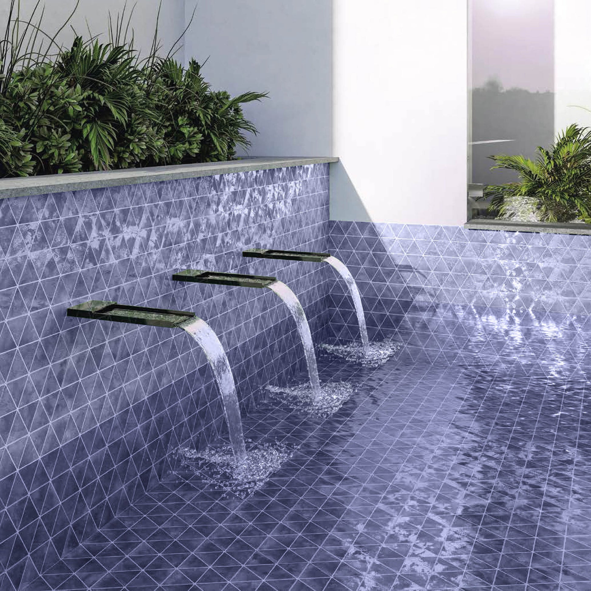 Carrelage Effet Zellige Triangle Craft Navy 48.5x28 cm de Realonda