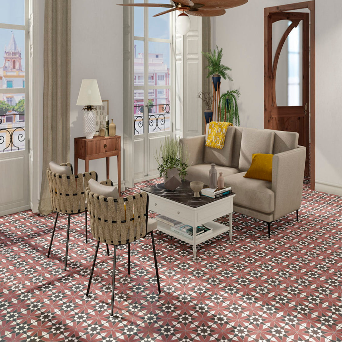 Carrelage Effet Carreau de Ciment Sevilla Grenade 20x20 cm de Mainzu