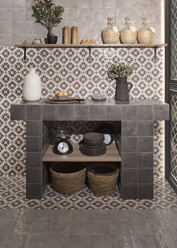 Carrelage Decor et Uni Marrakech 15x15 cm de Mainzu15x15 cm Boite de 0.50 m² / Marrakech Silver