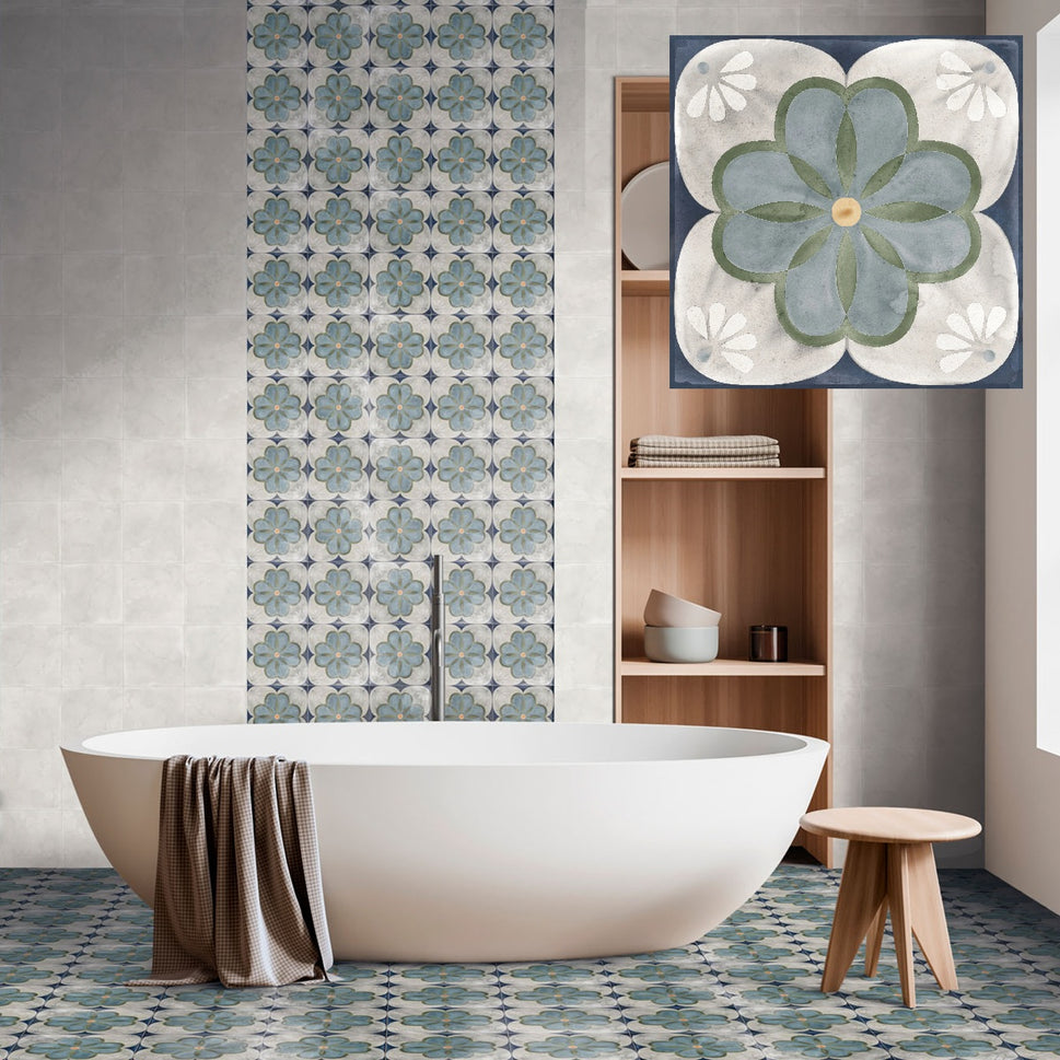 Carrelage Effet Carreau de Ciment Veranda Liena 15x15 cm de Nanda Tiles