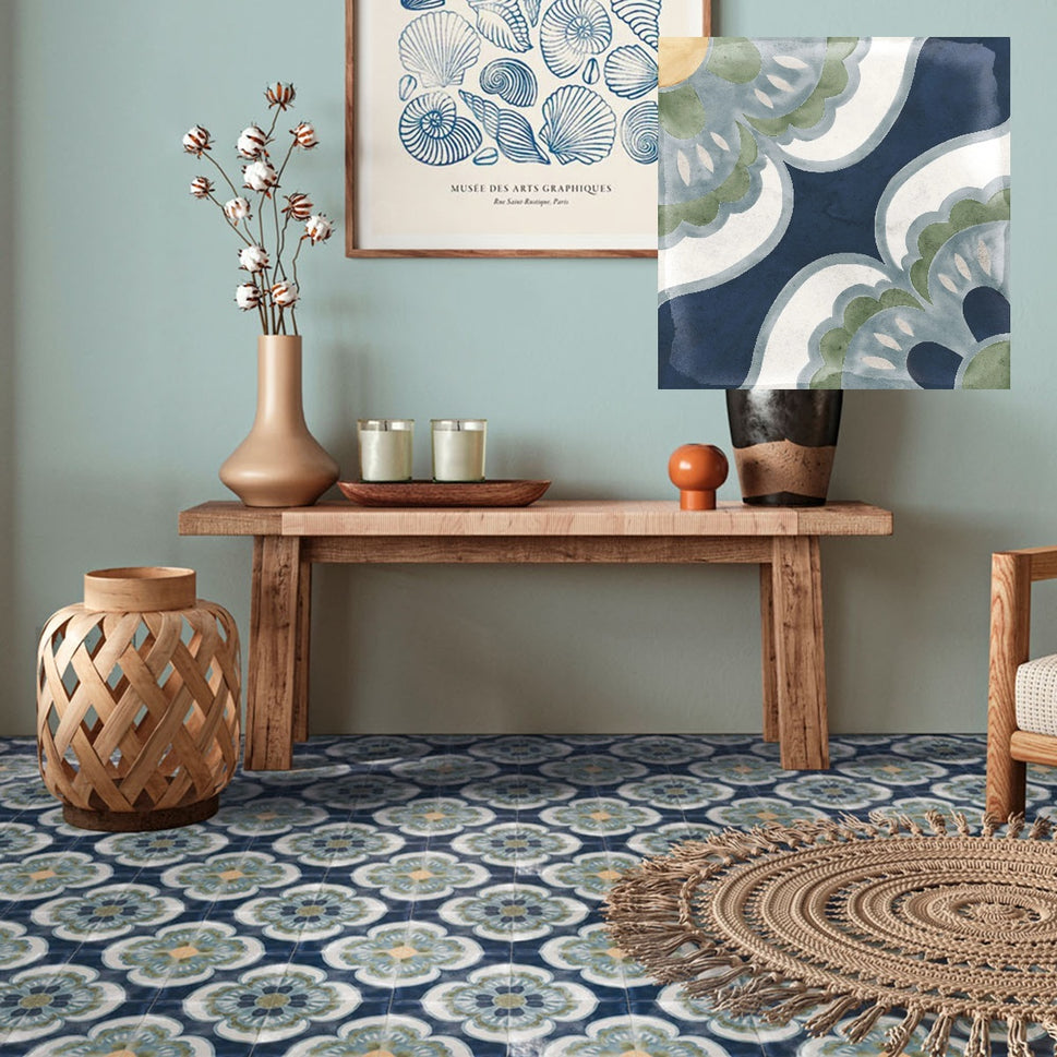 Carrelage Effet carreau de ciment Veranda Lisa 15x15 cm de Nanda Tiles