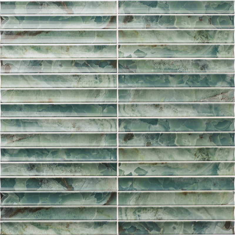 Carrelage Effet Zellige Chloe Emerald 10x30 cm de Mainzu