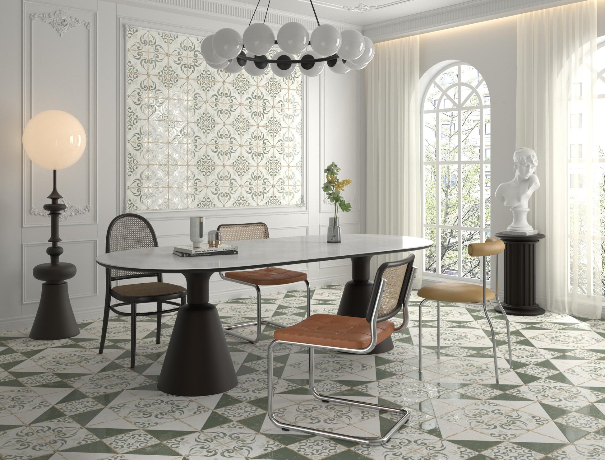 Carrelage Effet Carreau de Ciment Vieilli Cabanyal Verde 20x20 cm de Dune