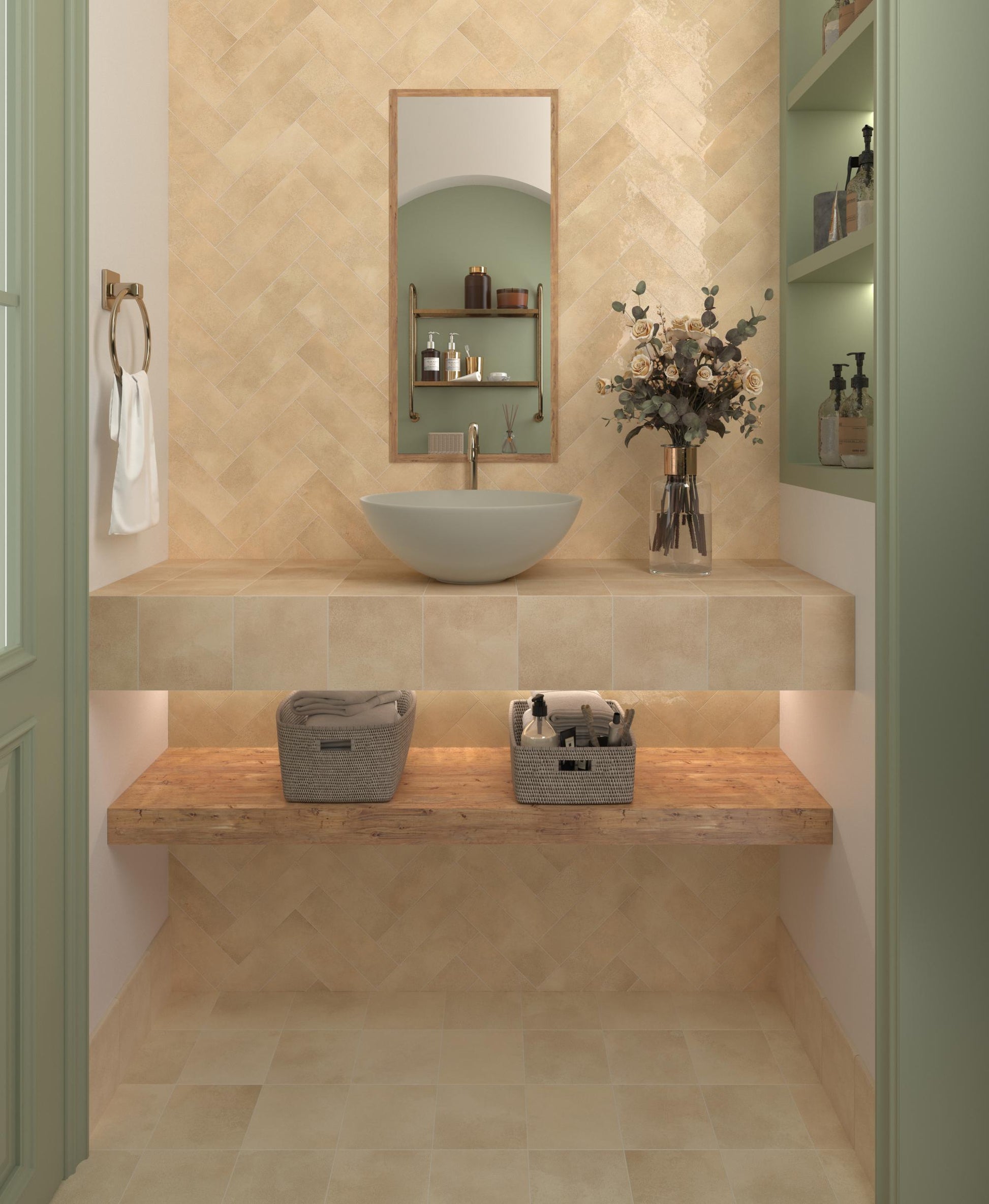 Carrelage Effet zellige Greenland Antidérapant 14,7x14,7 cm de Dune