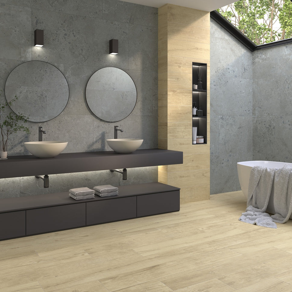 Carrelage Effet parquet Quercus Naturale 22x120 cm de Dune