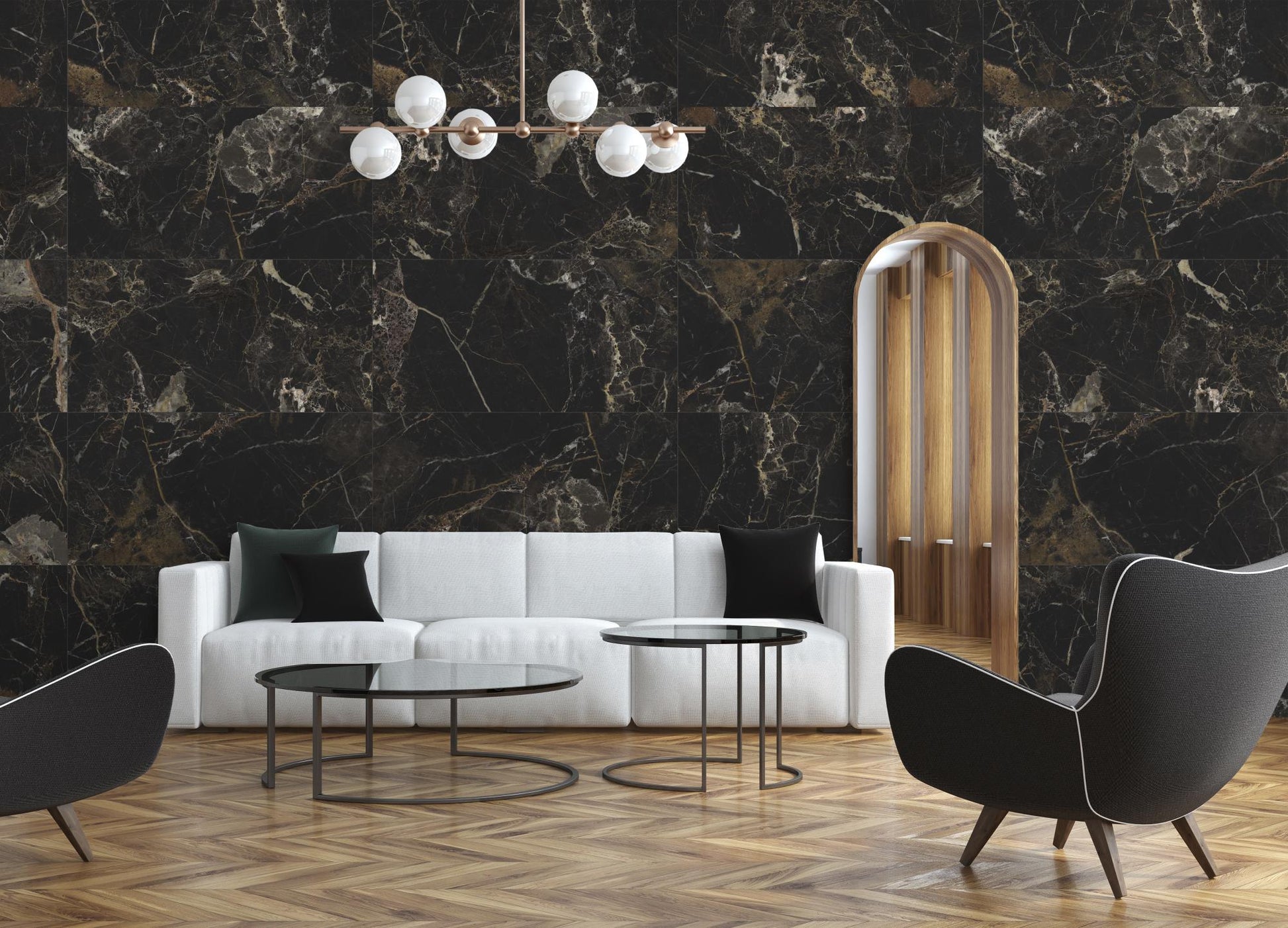 Carrelage Effet Marbre Caronte Poli Brillant 60x120 cm de Dune