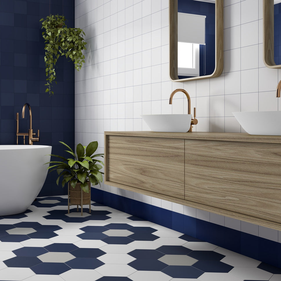 Carrelage Hexagonal Chicago Exa Ash 21,5x25 cm de Dune