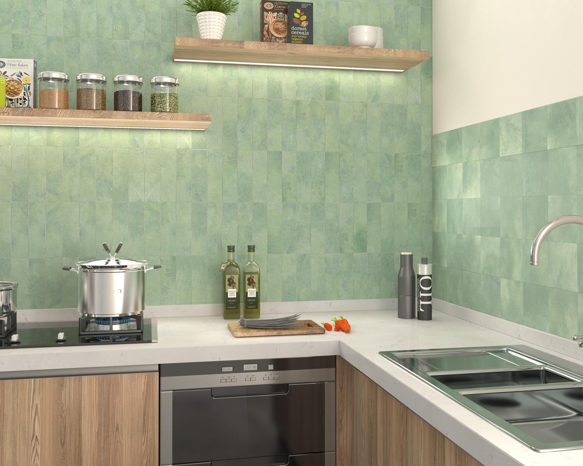 Carrelage Effet zellige Greenland Antidérapant 14,7x14,7 cm de Dune