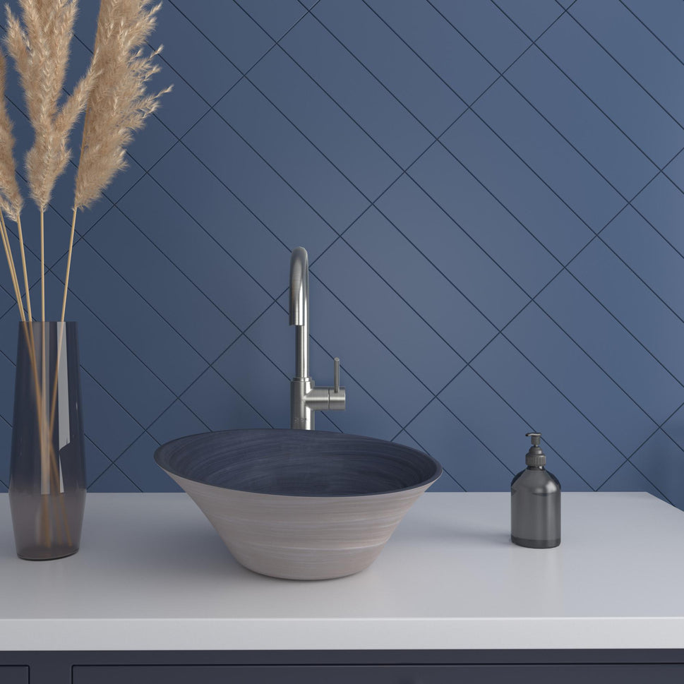 Carrelage Effet Zellige Flat Indigo Matt 7.5x30 cm de Dune