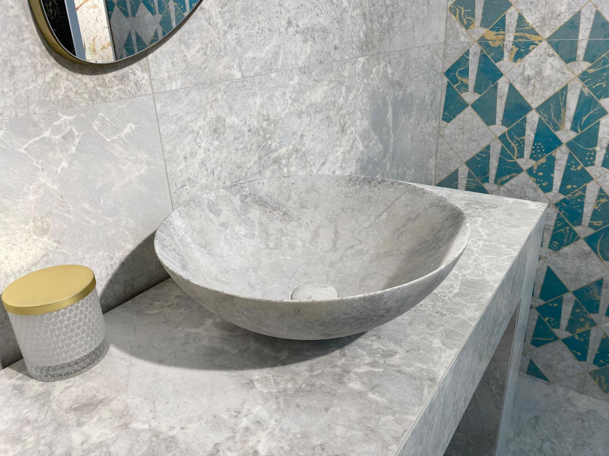 Carrelage Effet Marbre Amazonite Pearl Satin 90x90 cm de Dune