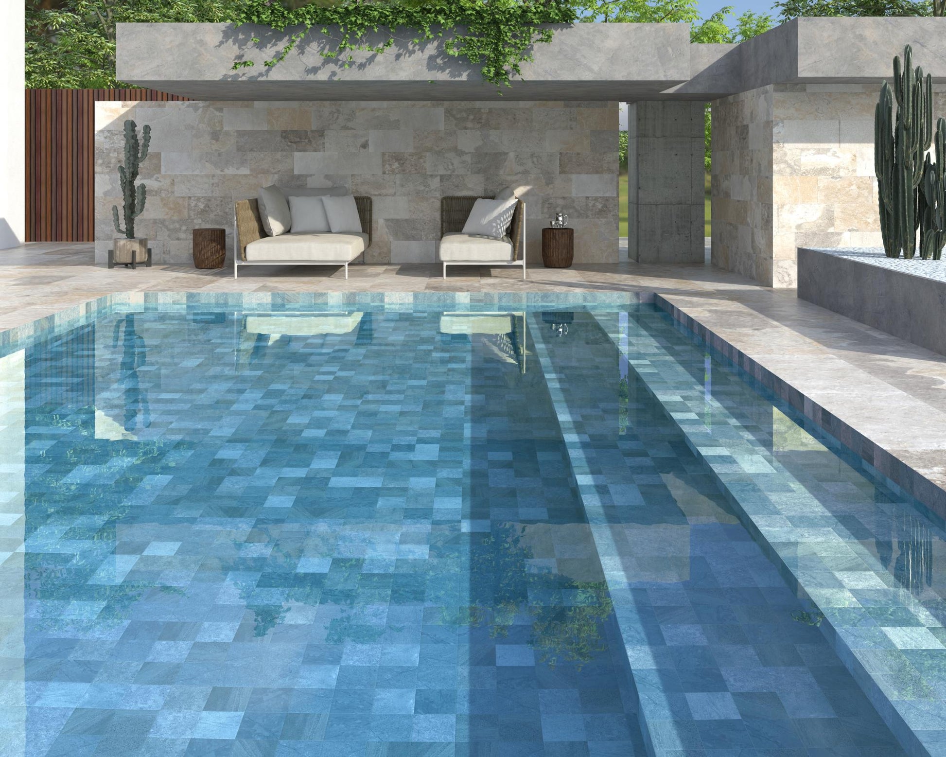 Carrelage Effet Pierre Bali Antiderapant 14,7x14,7 cm de Dune