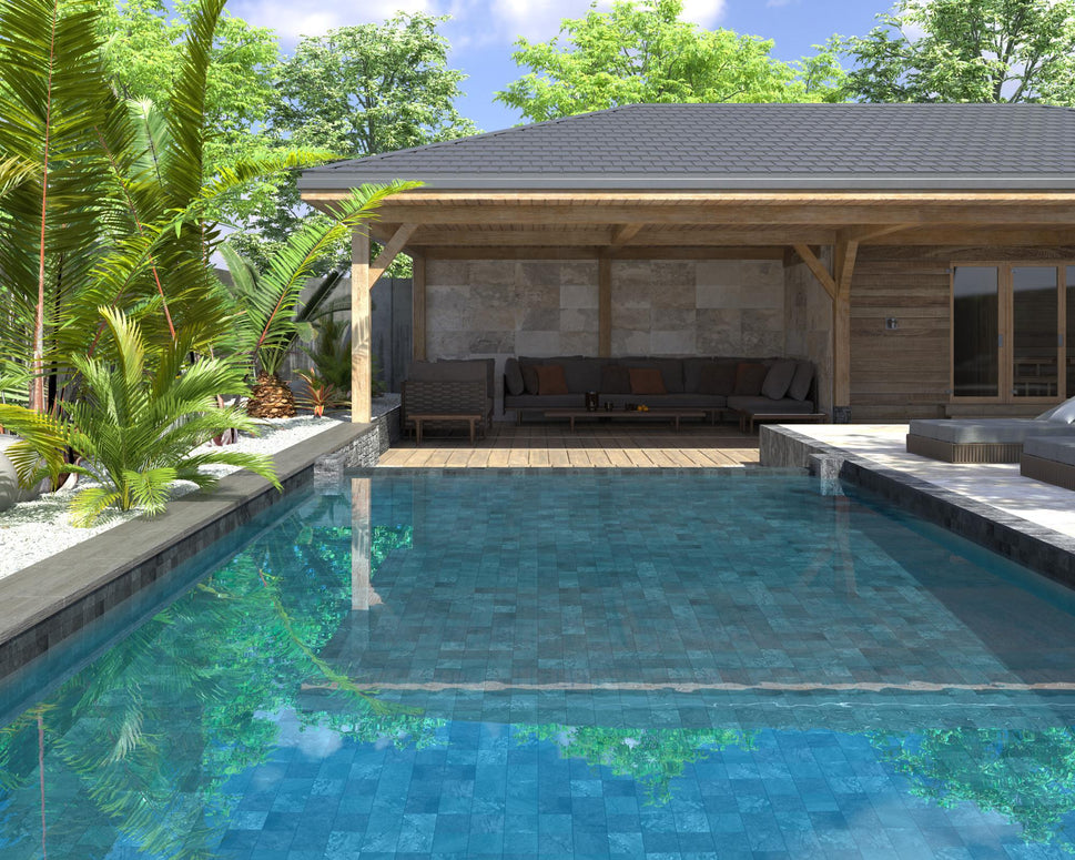 Carrelage Effet Pierre Bali Antiderapant 14,7x14,7 cm de Dune14.7x14.7 cm Boite de 0.951 m² / Bali Negro Antidérapant