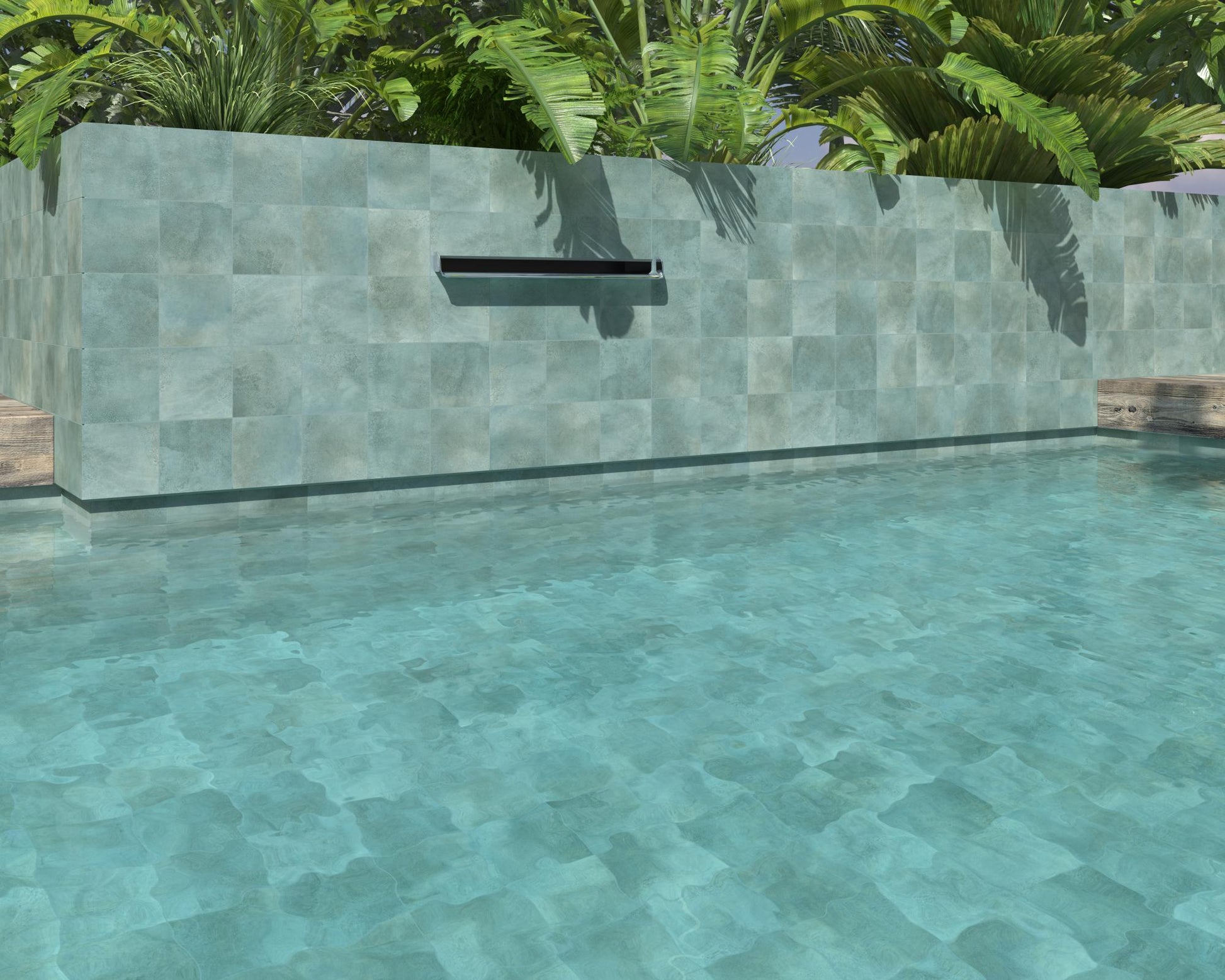 Carrelage Effet zellige Greenland Antidérapant 14,7x14,7 cm de Dune