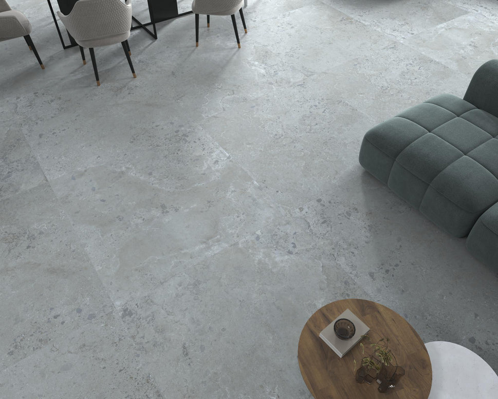 Carrelage Effet Pierre Pietra Viva Rectifie 120x120 cm de Dune120x120 cm Boite 1.44 m² / Grey