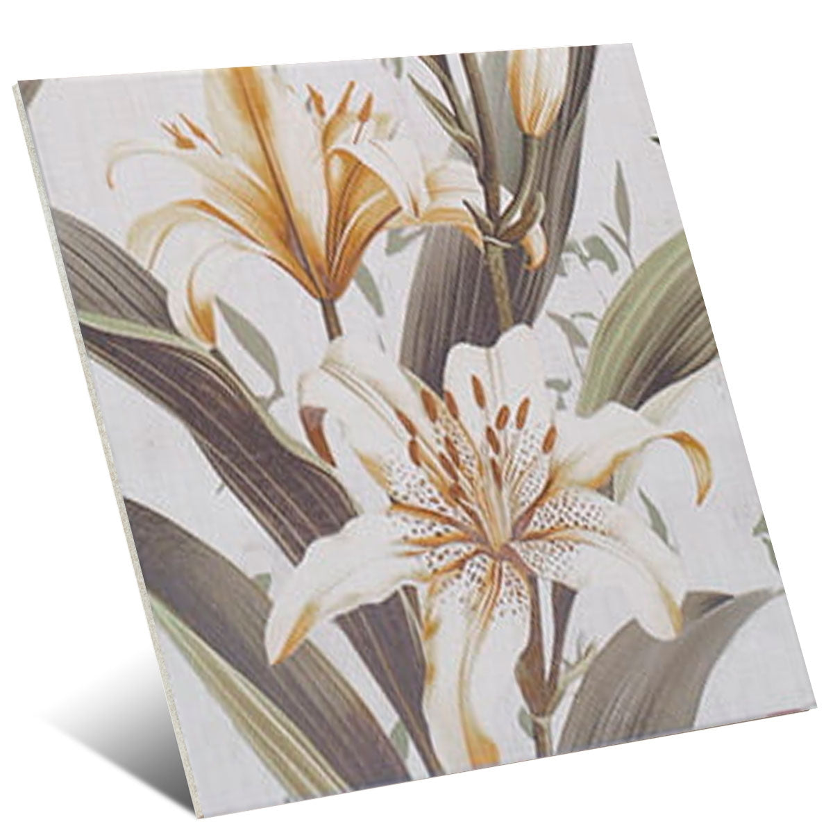 Carrelage Decor Fleuri Technical soft Secrets White 20x20 cm de Mainzu