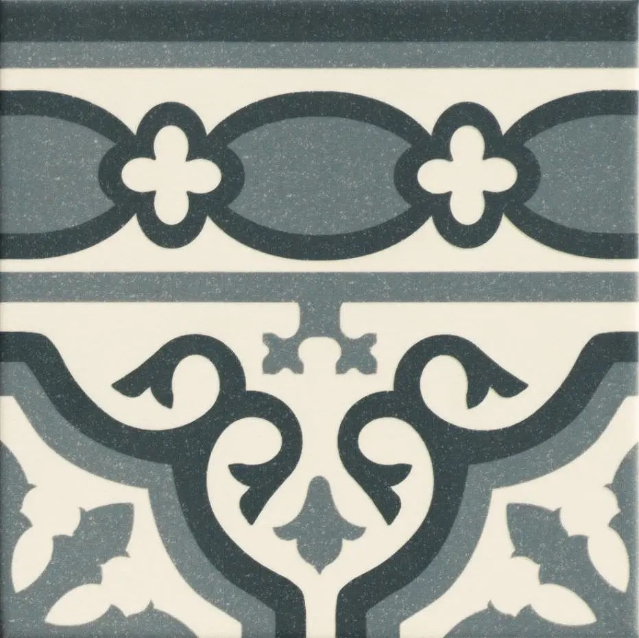 Carrelage Effet Carreau Ciment Centro Florentine Blu 20x20 cm de Mainzu20x20 cm Boite de 1 m² / Frise Florentine Blu