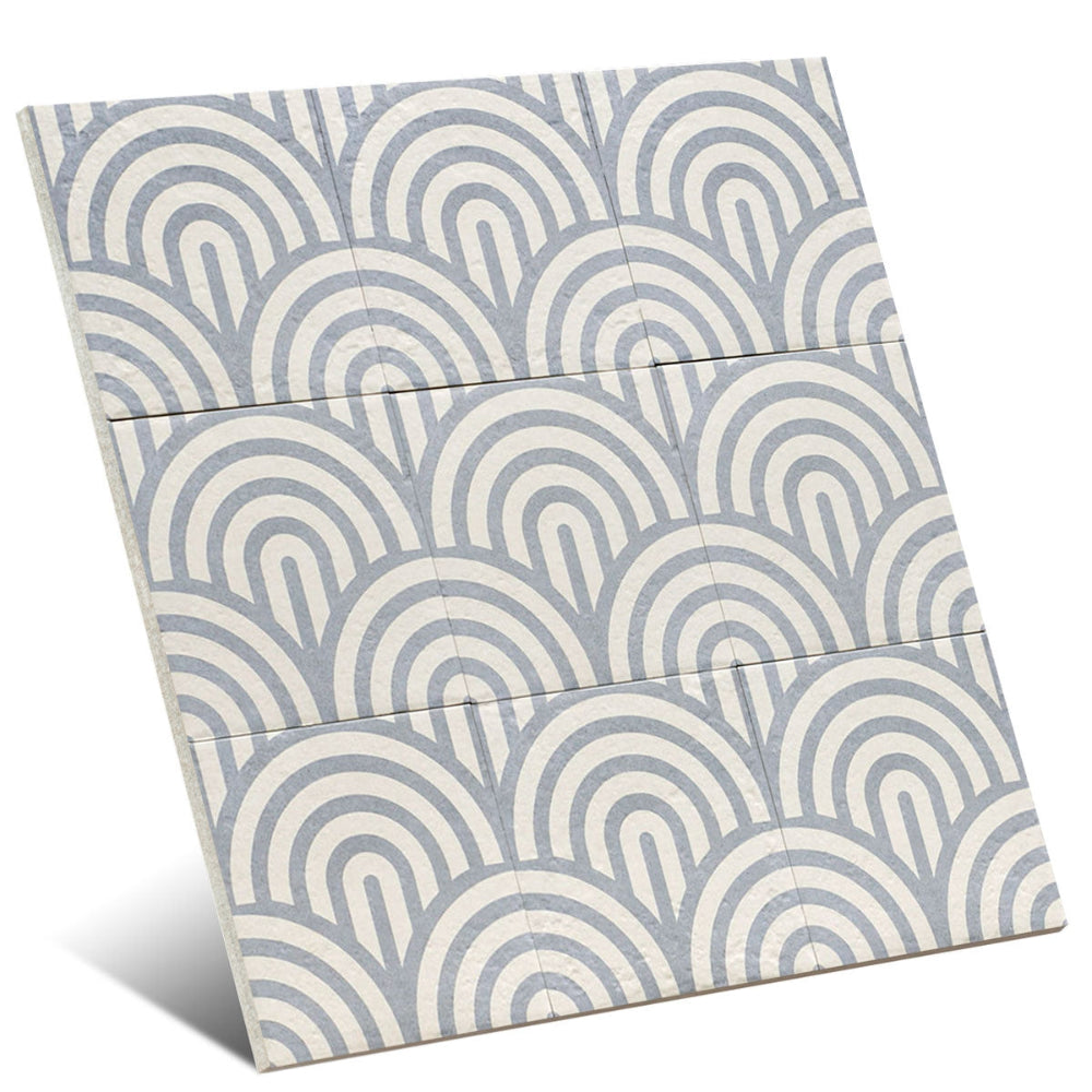 Carrelage Effet carreau de ciment Blue Water Decor Blue Three 20x20 cm de Mainzu