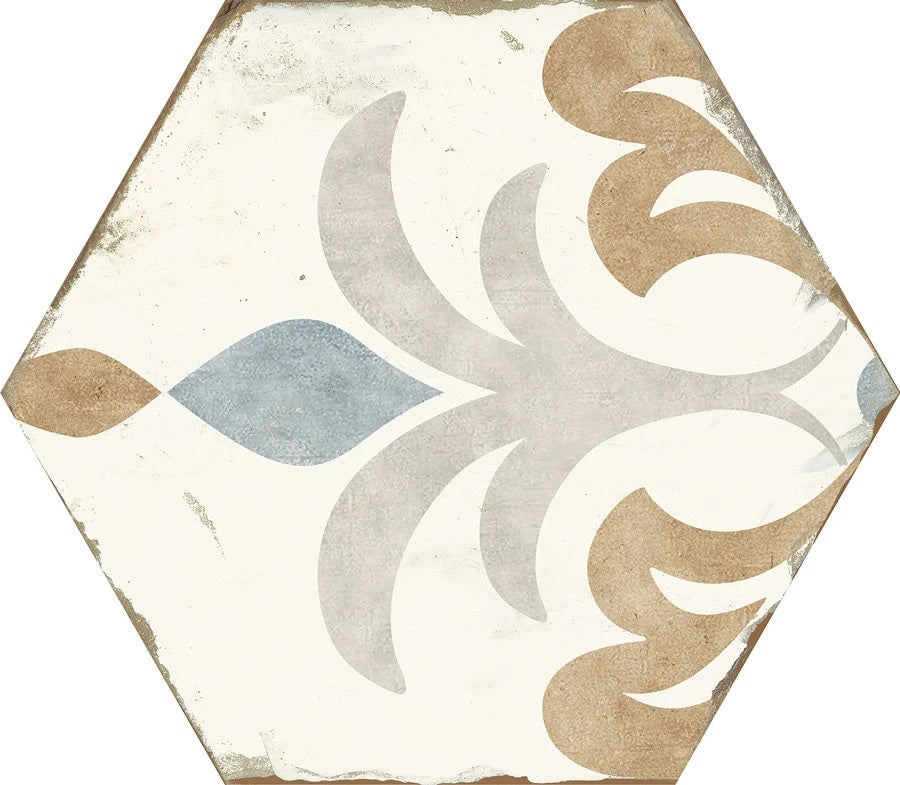 Echantillon Hexagonal effet Carreaux de Ciment Bohemia 21x25 cm