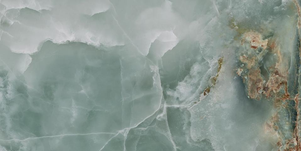 Carrelage Effet Marbre Iceland Mint poli Brillant rectifie 60x120 cm de Ecoceramic