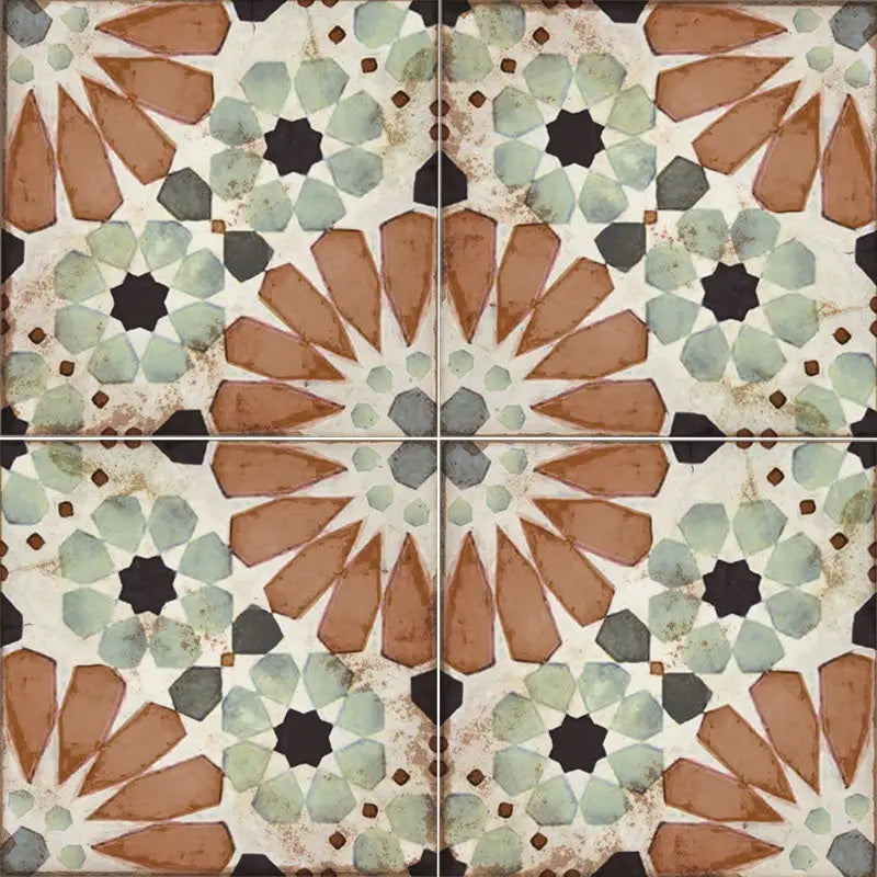 Echantillon carrelage Effet Carreau de Ciment Vieilli Sylvania 20x20 cm